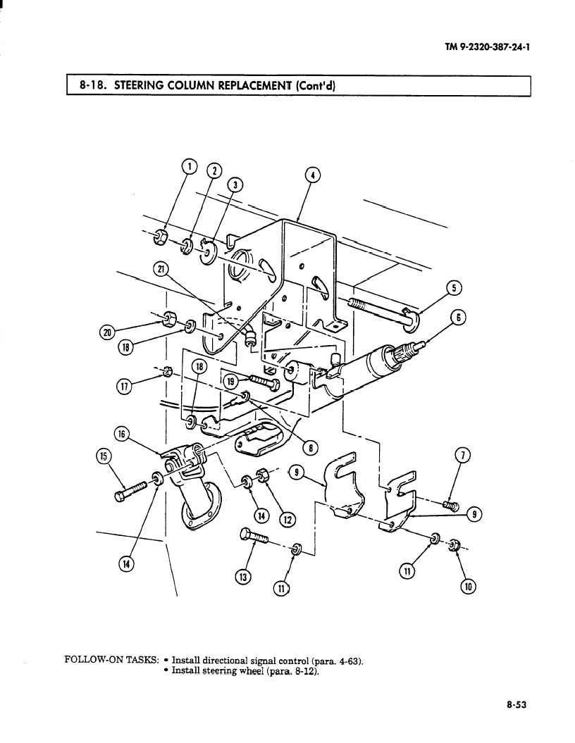 8-18. STEERING COLUMN REPLACEMENT (Contd)